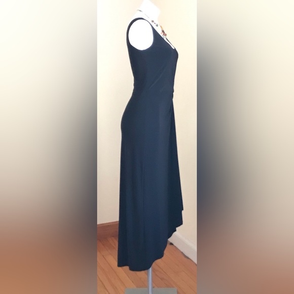 Ralph Lauren Black Maxi Asymmetrical Dress Size 4 - Picture 3 of 7